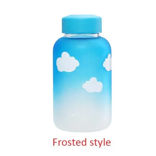 Frosted style Симпатичная стеклянная питьевая бутылка с созвездием неба, портативная Спортивная бутылка для воды, моя бутылка, кавайные бутылки для напитков для девочек - Цвет: Frosted style