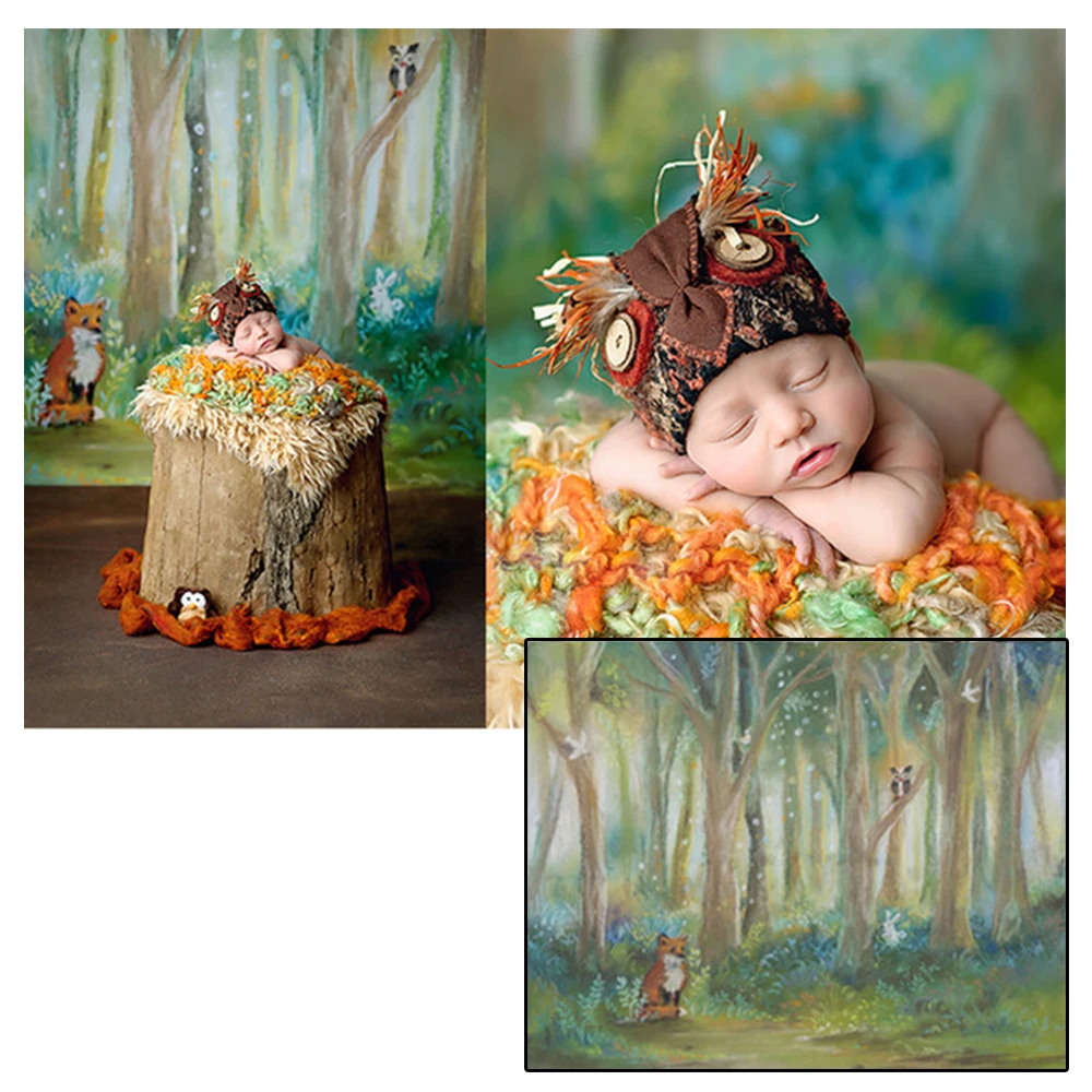 Фон для фотосъемки с изображением леса дерева травы дня рождения декорации фон