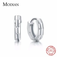 modian genuine 100 925 sterling silver stereoscopic fashion hoop earrings simple classic jewelry for women birthday present