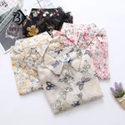 Женская шифоновая блузка на пуговицах, летняя прозрачная блузка с цветочной вышивкой бабочки и рукавами-фонариками, повседневный топ от солнца, T15