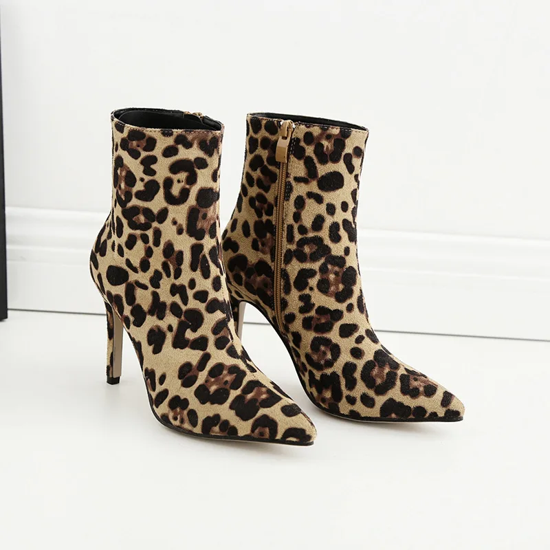 

Women Short Boots Leopard Print Short Comfortable