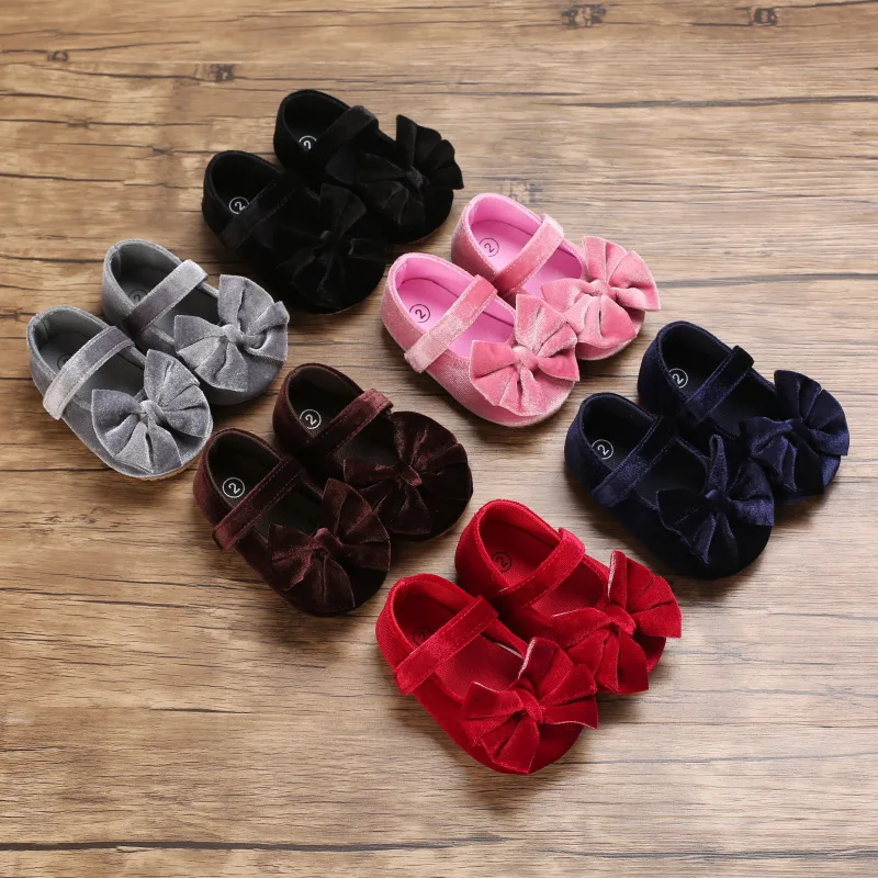 

Baby Girls Cotton Shoes Retro Spring Autumn Toddlers Prewalkers Cotton Shoes Infant Soft Bottom First Walkers 0-18M