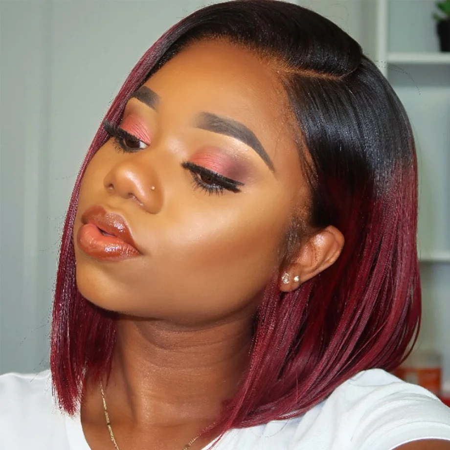 Короткий кружевной передний парик с Омбре 4 цвета блонд 613 бразильские волосы remy