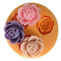 mini rose flower fondant silicone mold for diy pastry cupcake dessert lace cake decoration kitchen accessories baking tool