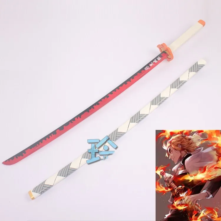 

Hot Anime Demon Slayer: Kimetsu No Yaiba Cosplay Props Kyojuro Rengoku Sword PVC Weapons Cosplay Replica Prop for Comic Party