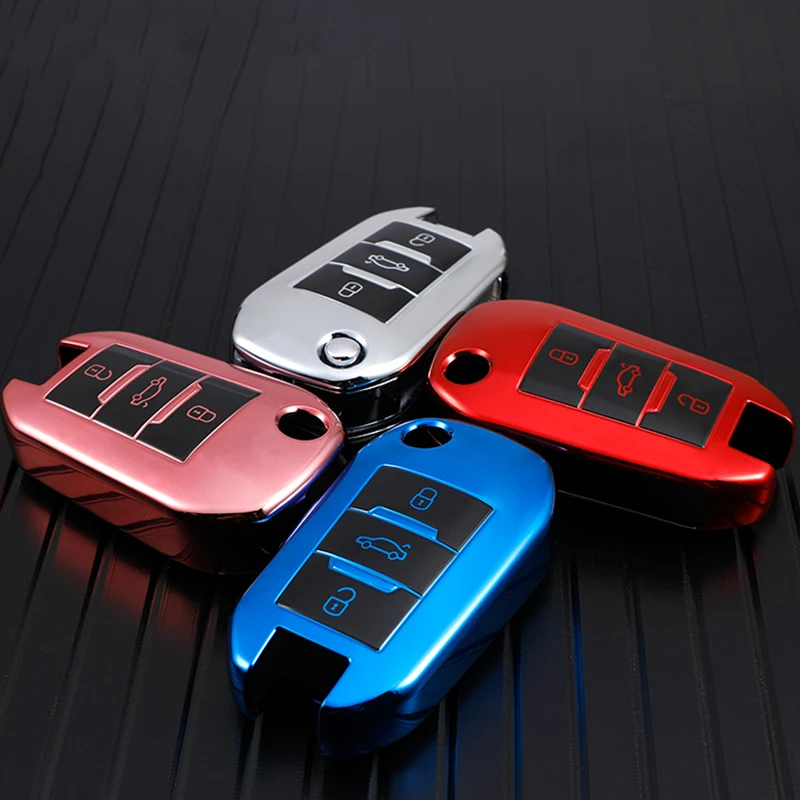 

Soft TPU Car Remote Fob Key Cover Case Full Protect For Peugeot 3008 408 508 107 301 208 2008 308 Citroen C4 C4L CACTUS C3 DS4