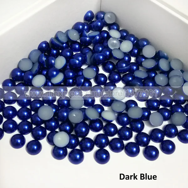 Dark Blue 200 шт 8 мм жемчуг полукруглый имитация искусственного акрила с плоской задней частью Смола Кабошон полукупол жемчужная отделка бусины DIY товары для рукоделия - Цвет: Dark Blue