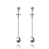 hip hop earring gothic cross pendant shield drop earrings for men women piercing jewelry gift