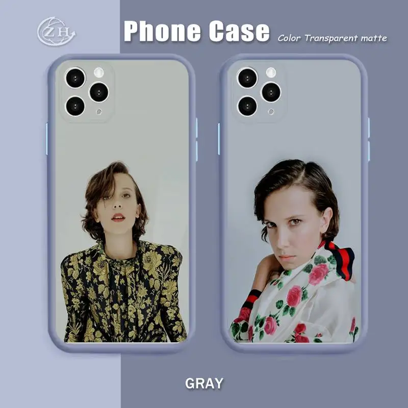 

Millie Bobby Brown Phone Case For IPhone 12 11 Pro Max X XR XS Max 7 8 Plus Candy Color Cover Case