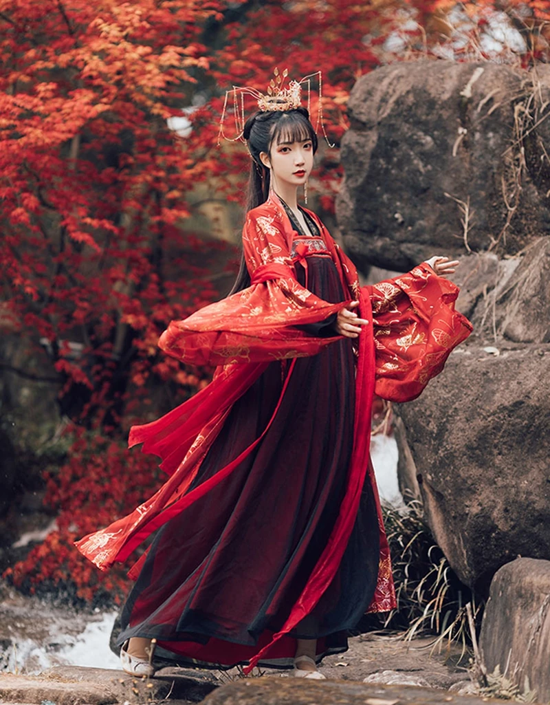 Красота Макияж Новое традиционное китайское платье Hanfu весенние и осенние модели