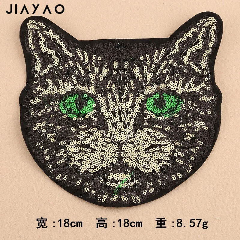 Наклейки с вышивкой на ткани голова кота из мультфильма аксессуары патч наклейки