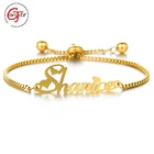 Goxijite индивидуальный именной браслет для женщин и детей из нержавеющей стали регулируемый растягивающийся арабский браслеты с буквами подарок