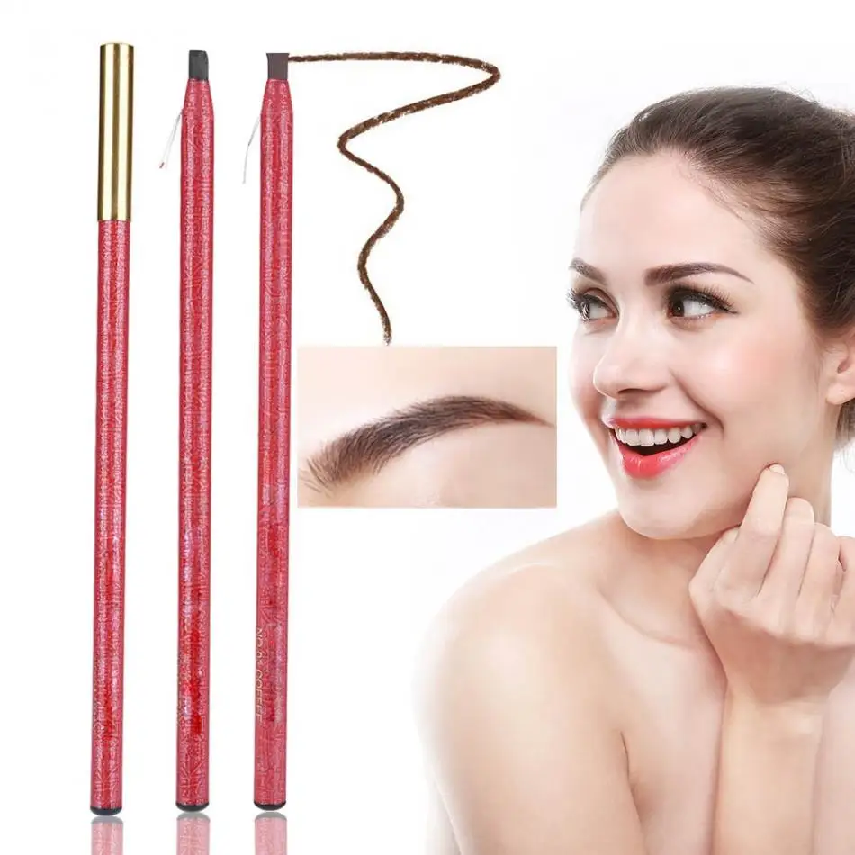 Полу-перманентный микроблейдинг для eyebrowsTattoo карандаш для бровей рисования карандаш для бровей инструмент позиционирования Водонепроницаемый карандаш для бровей