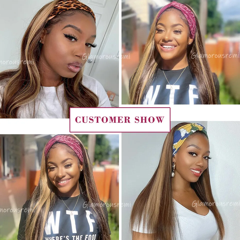 Прямая повязка на голову шарф парики окрашенные светлые полностью машинное