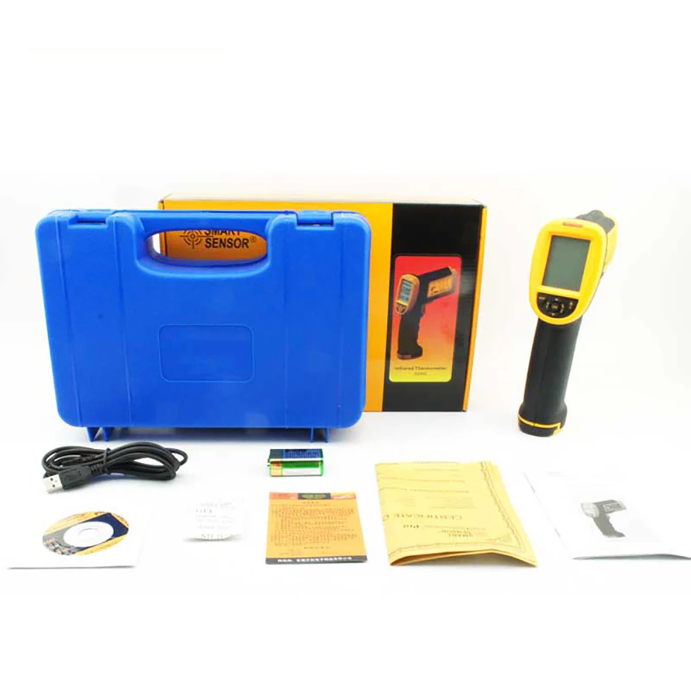 

Smart Sensor AS892 Digital IR Non-contact Laser Infrared Thermometer Pyrometer Temperature Gauge Meter Gun 200~2200C 80:1
