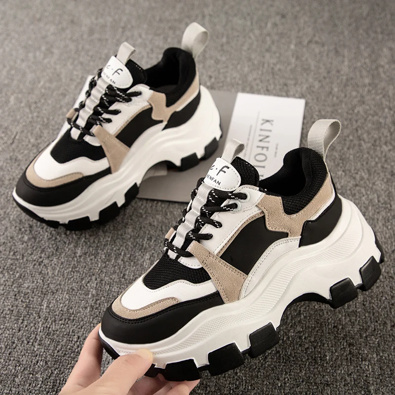 

Women Shoes Chunky Sneakers Vulcanize Shoes Fashion New Female White Platform Winter Keep Warm Sport Dad Shoes