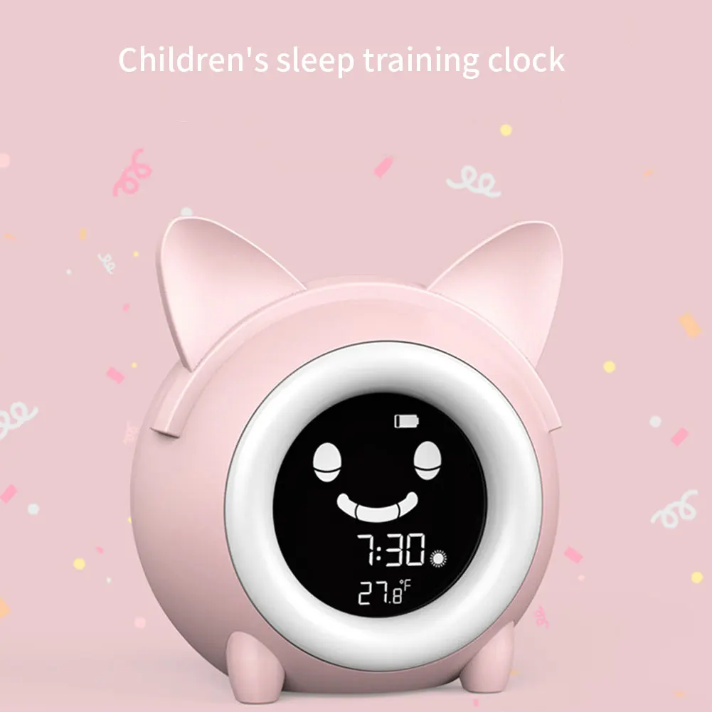 

Kids Alarm Clock Sleep Training Colorful Night Light Digital Wake Up Clock With Temperature NAP Timer For Bedroom Birthday Gift