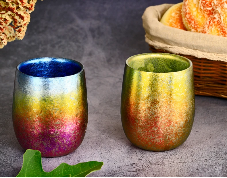 Высококачественная титановая двухслойная чашка цветная чайная с защитой от