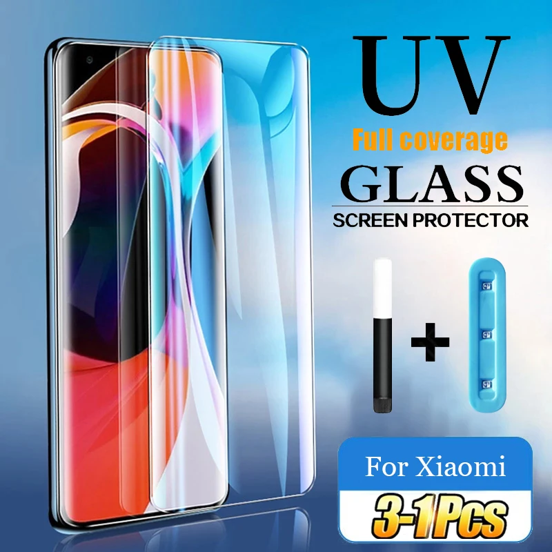 Закаленное стекло с полным покрытием Uv для Xiaomi Mi Note 10 Lite Pro Ultra Защитная пленка