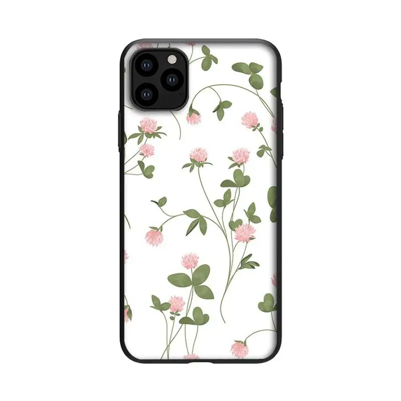 

Flower Drawing Phone Case For Black-Iphone 5s 6 6s 7 8 11 12 X Xs Xr Pro Plus Max Mini Fundas Cover
