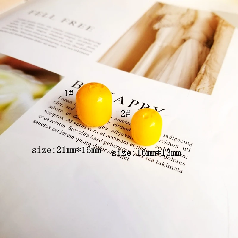 Японские и южнокорейские желтые бусины текстурные круглые овальные плоские