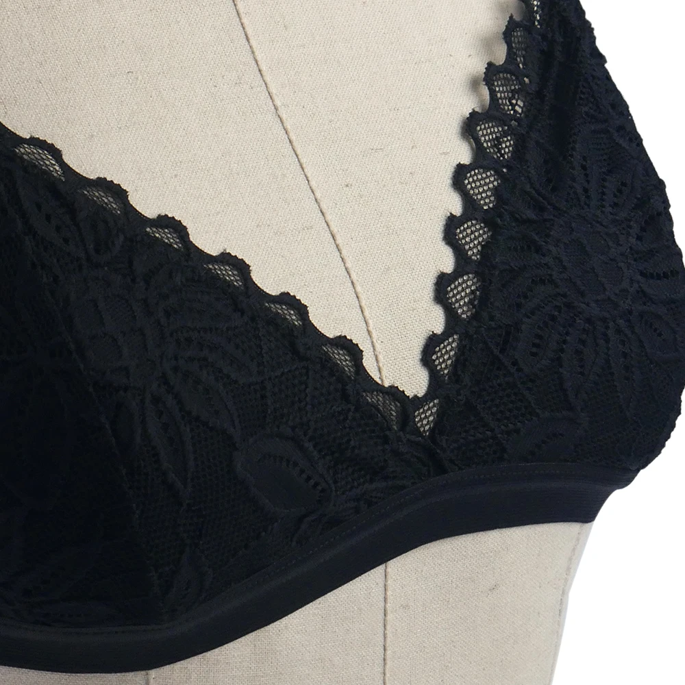 Сексуальный бюстгальтер с цветочным кружевом без косточек прозрачный бесшовный