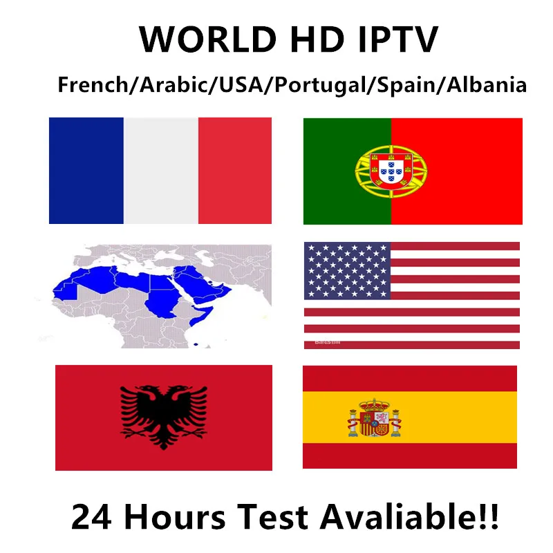 IP tv M3U арабский французский Португалия испанский США Albania IP tv подписка тестовая поддержка Android MAG Enigma Smart tv