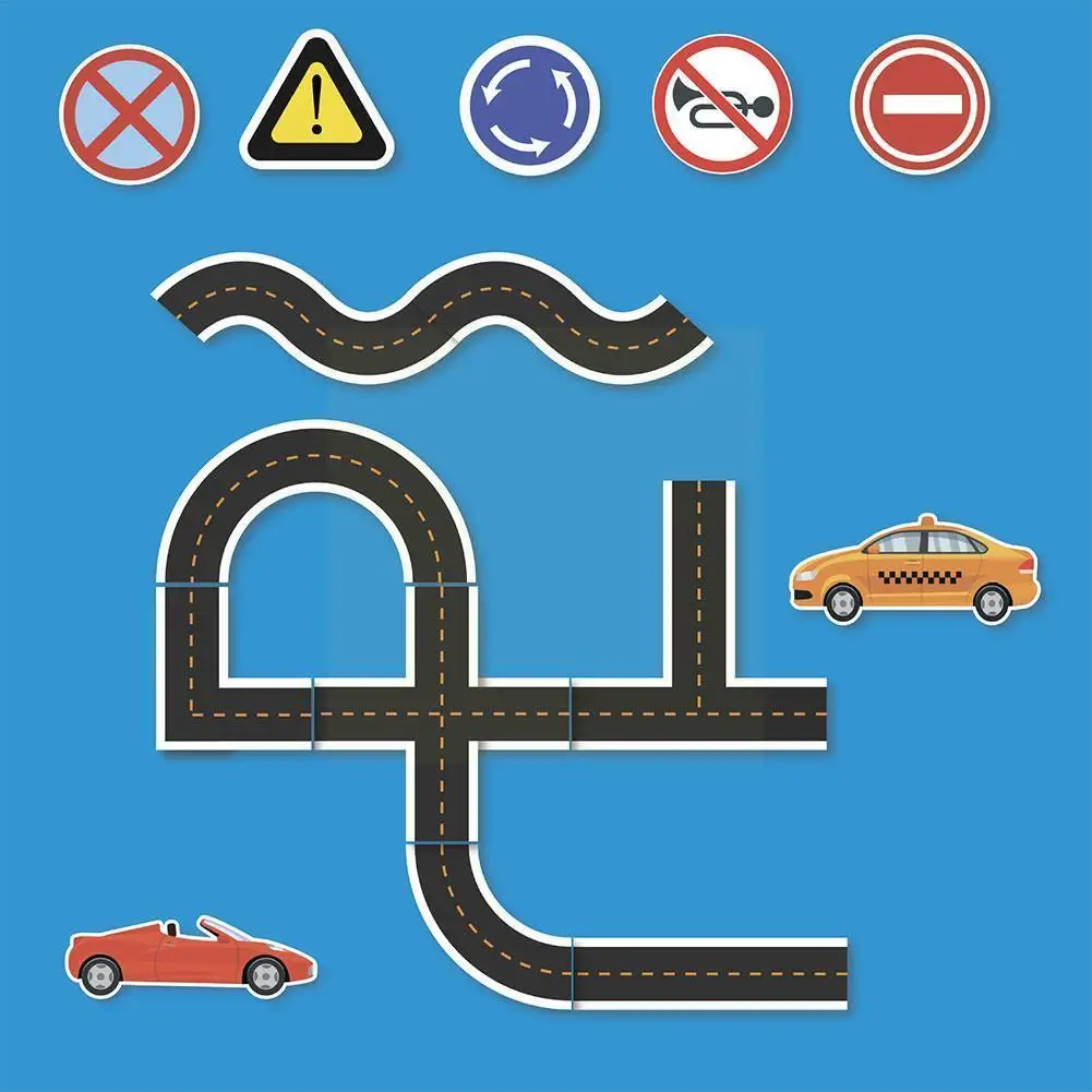 

Children's Bathroom Toys Flexible Road Track Car Stick Toys Education Baby Water Sticker Toy Funny Puzzles Toys Bath Early Z0L2