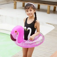 inflatable infant kids flamingo swimming pool rings baby seat float swim ring water toys swim circle for kids handle safety