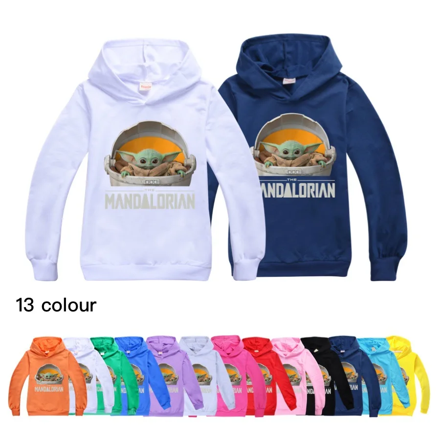 Детская блузка с капюшоном Yoda мандалор футболка рубашка для девочек топы длинным