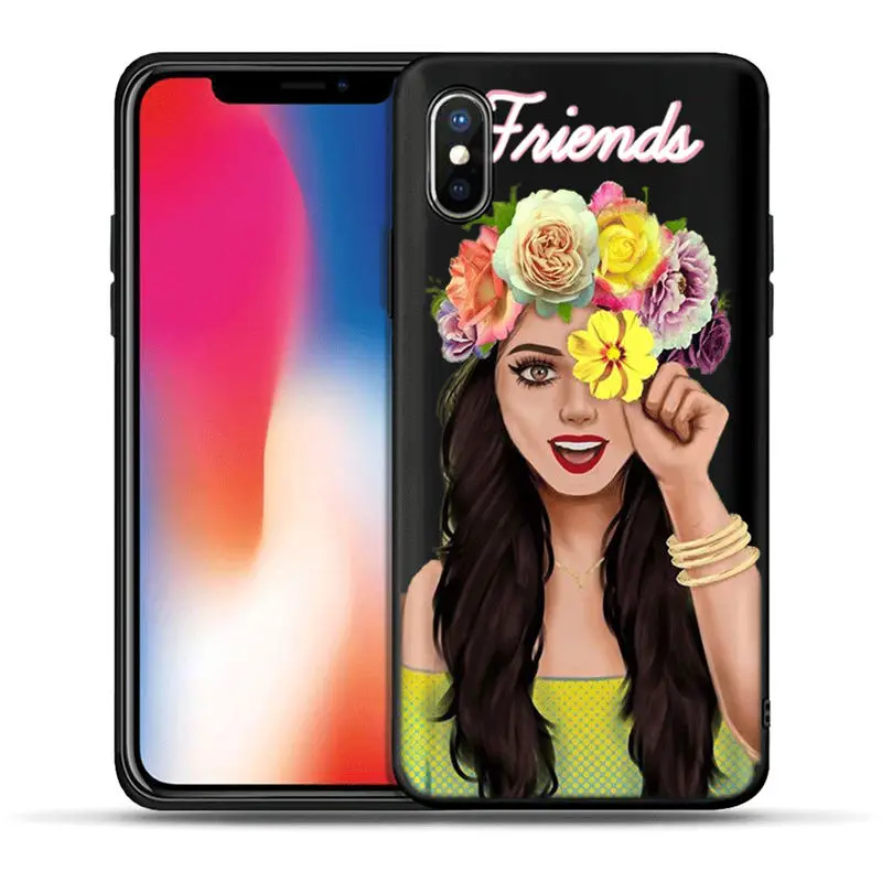 Лучший женский чехол для телефона iPhone X XR XS Max 8 7 6 6S Plus 5 Блестящий Матовый с принтом