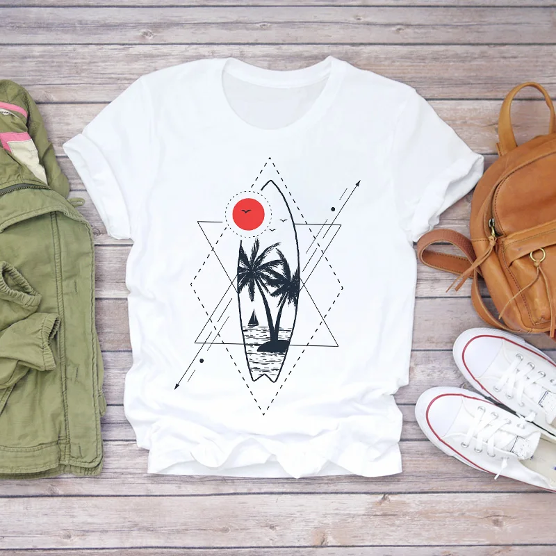 Женская футболка с коротким рукавом и принтом Космическая Звезда 90s милая одежда