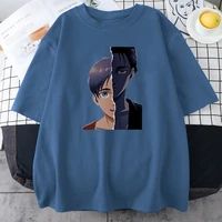 camiseta feminina estampada de attack on titan camiseta larga de ver%c3%a3o com gola redonda para mulheres anime kawaii retr%c3%b4