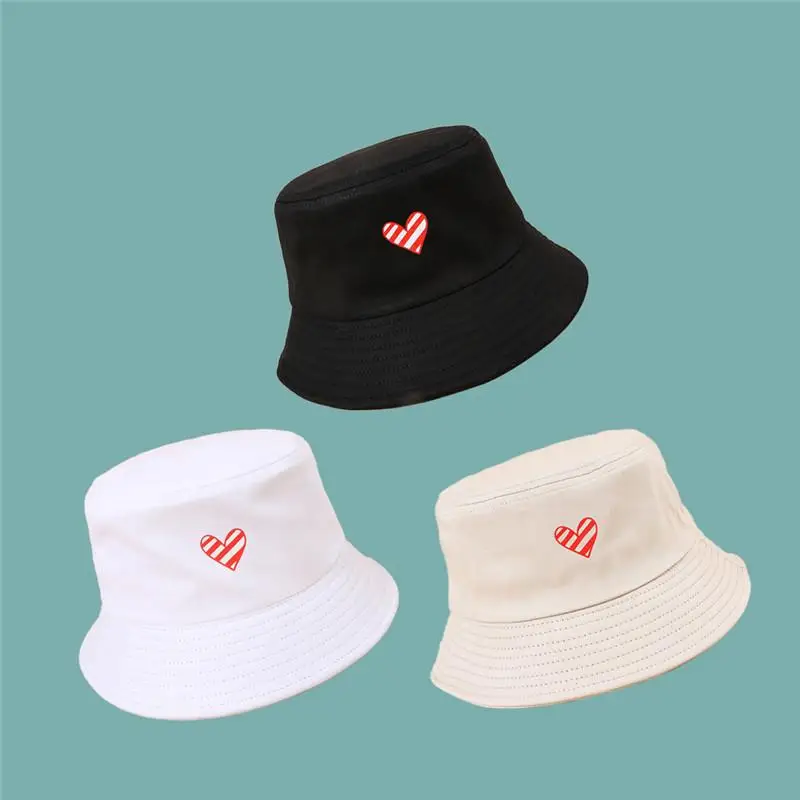 

2021 new style fashion joker love heart Bucket Hat Fisherman Hat outdoor travel hat Sun Cap Hats for Men and Women 152
