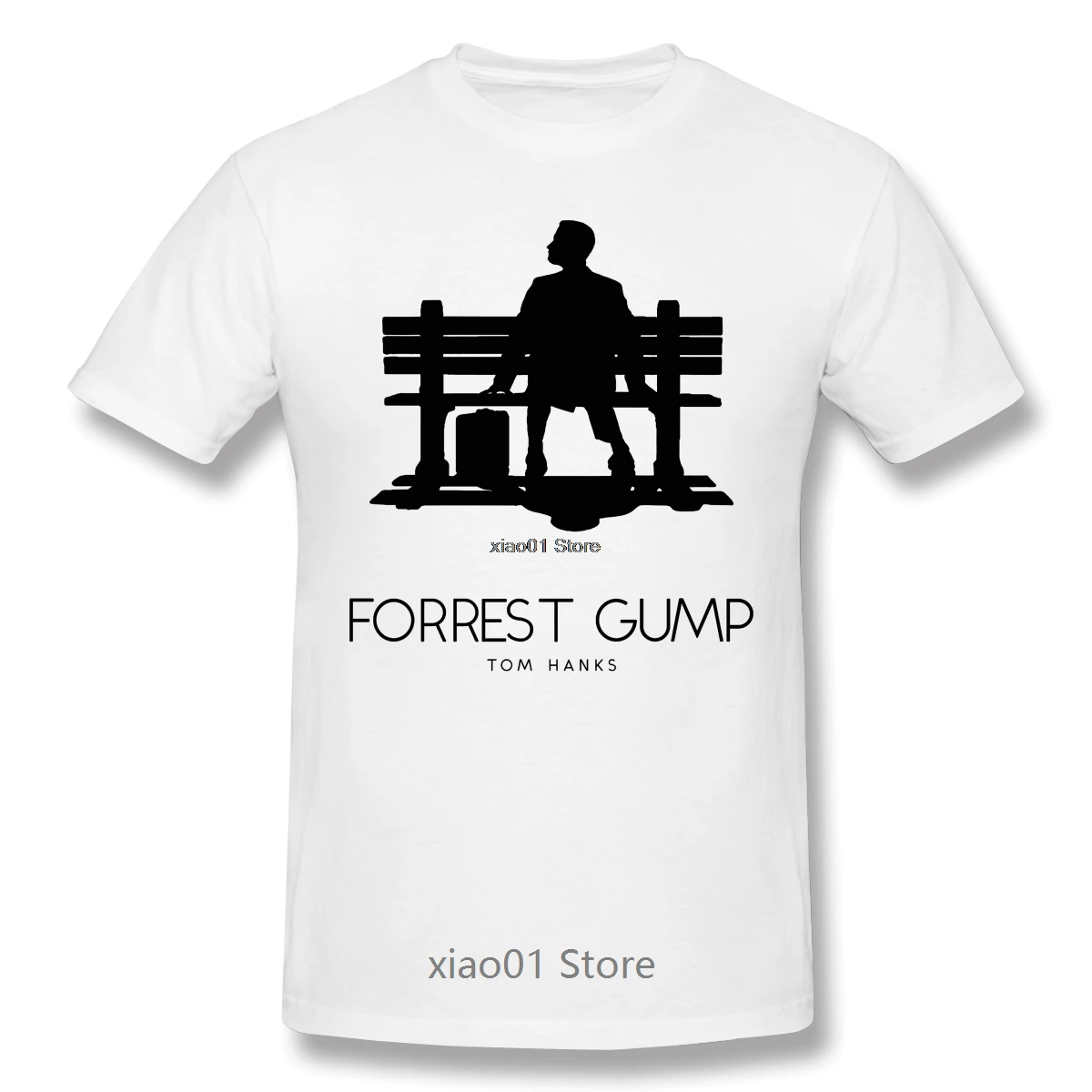 

Forrest Gump Bench Movie T Shirt Plus Size O-neck Cotton Custom Short Sleeve T Shirt Homme