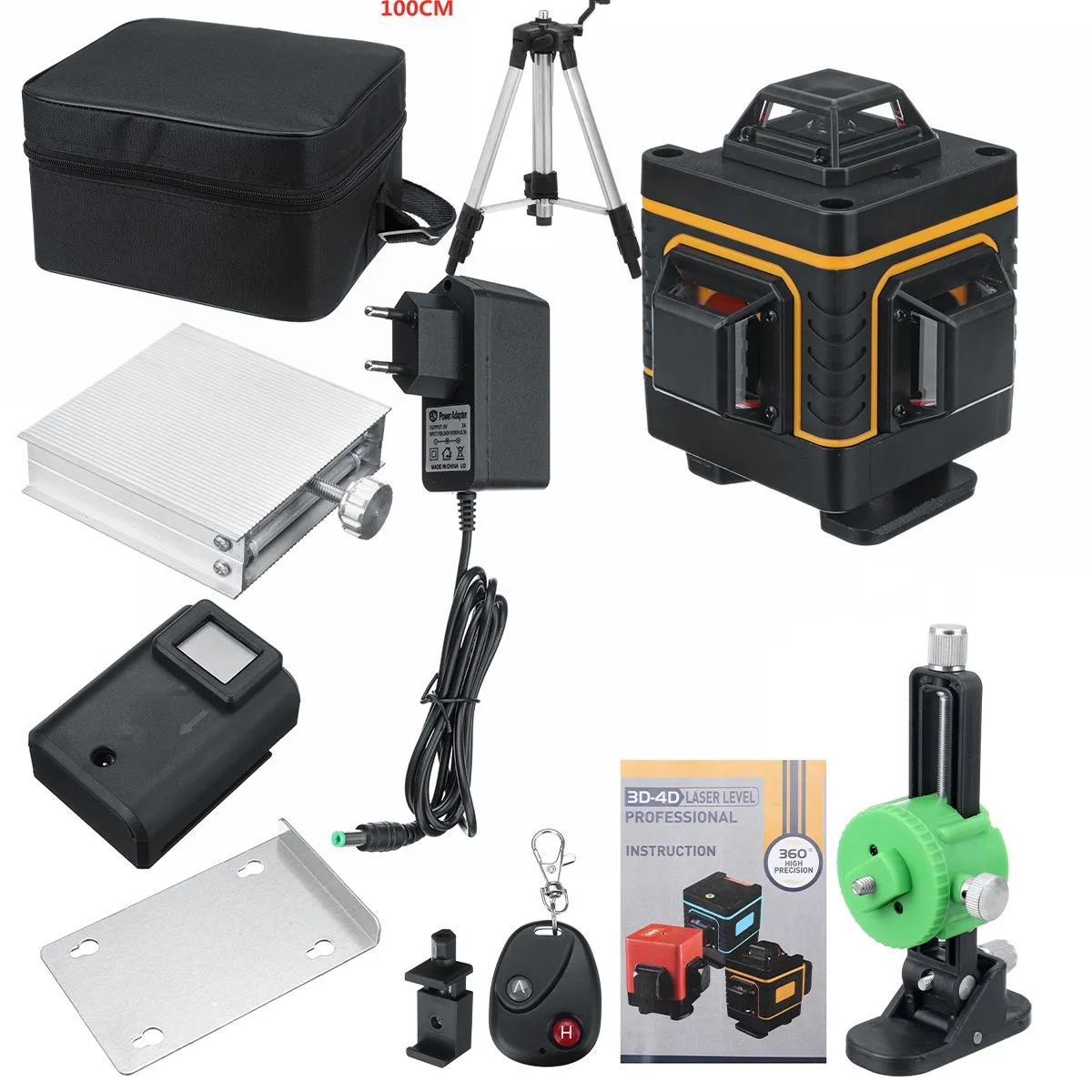

Laser Level Green Light 4D 16/12 Lines LED Self Leveling 360 Rotary Floor Measure Horizontal Vertical Cross Remote Controll