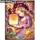 Полноразмернаякруглая Алмазная 5D картина сделай сам с квадратнымикруглыми стразами, мультяшная длинная принцесса, 3D вышивка крестиком, 5D домашний декор 204054