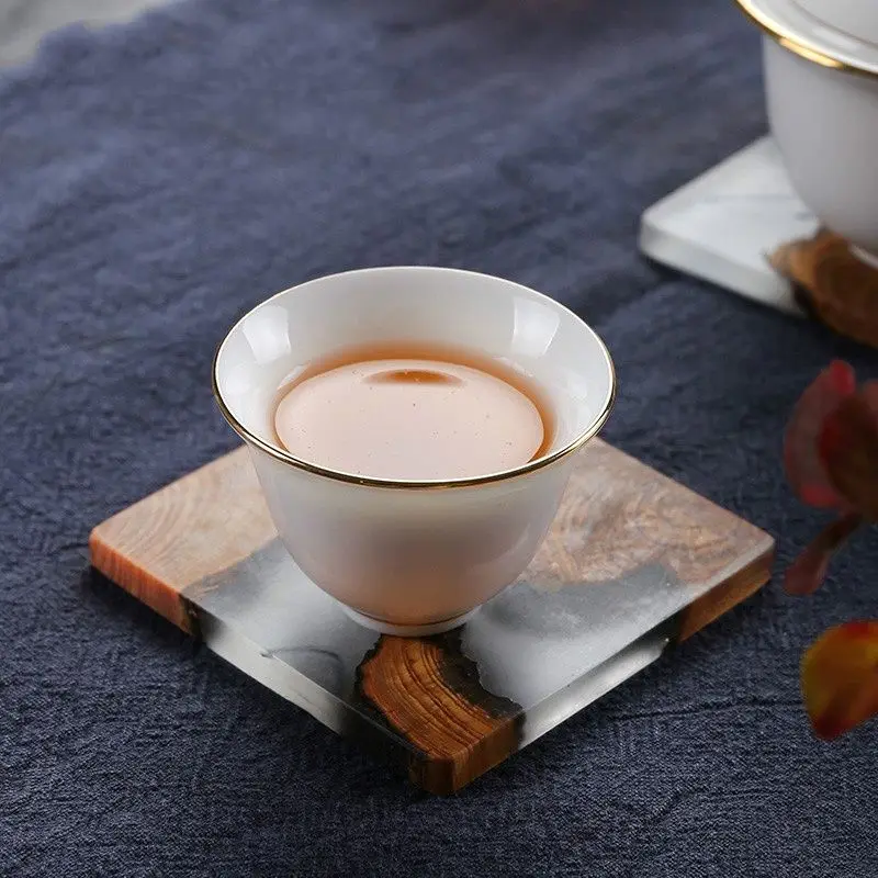 Resin Tableware Non-Slip Insulation Mat Coasters Square Thicken Cup Mats Pads Heat-insulated Bowl Placemat Home Decor Desktop | Дом и сад