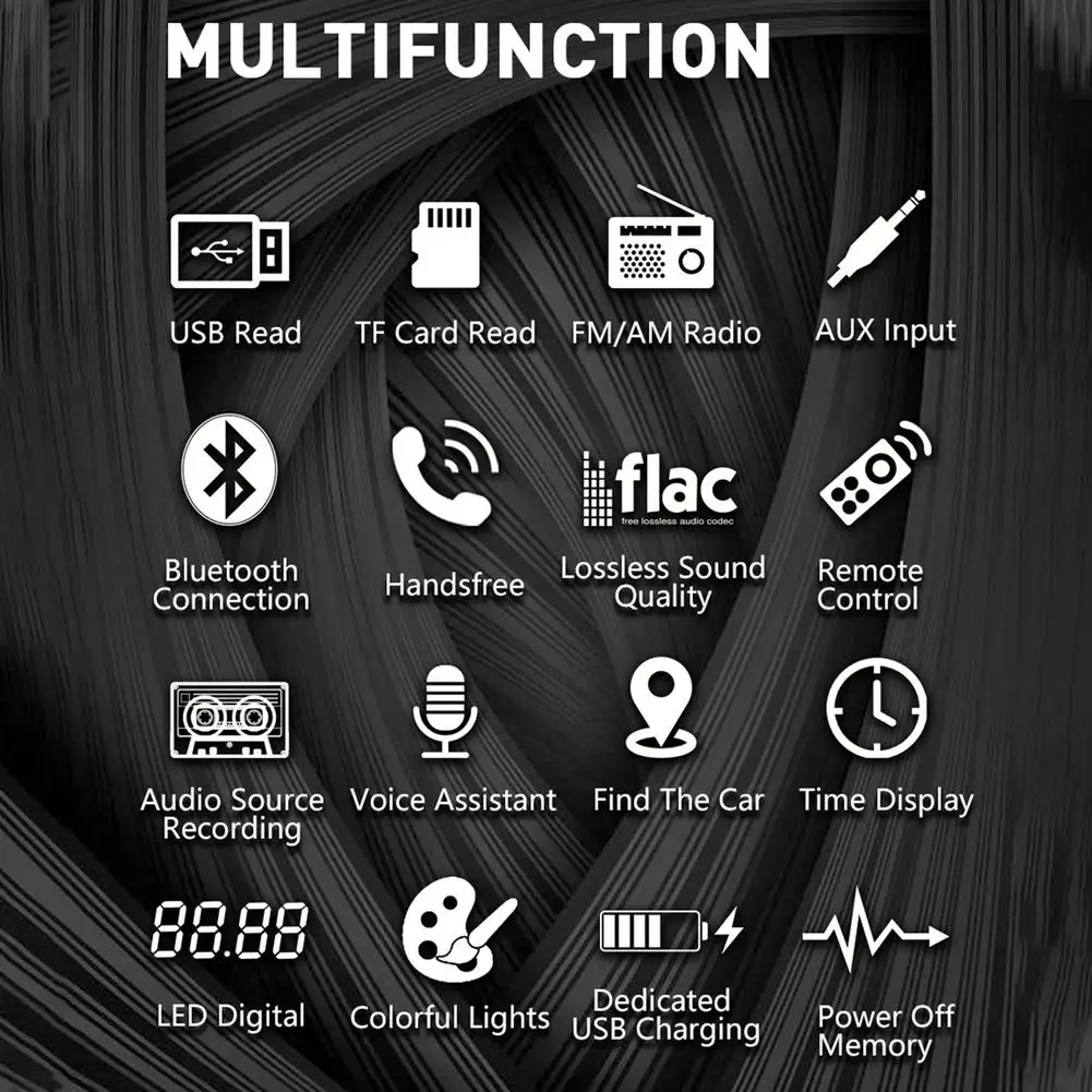 12V Single DIN Car Bluetooth Stereo MP3 Player Support APP Location To Find Voice Control Phone FM/AM Radio | Автомобили и