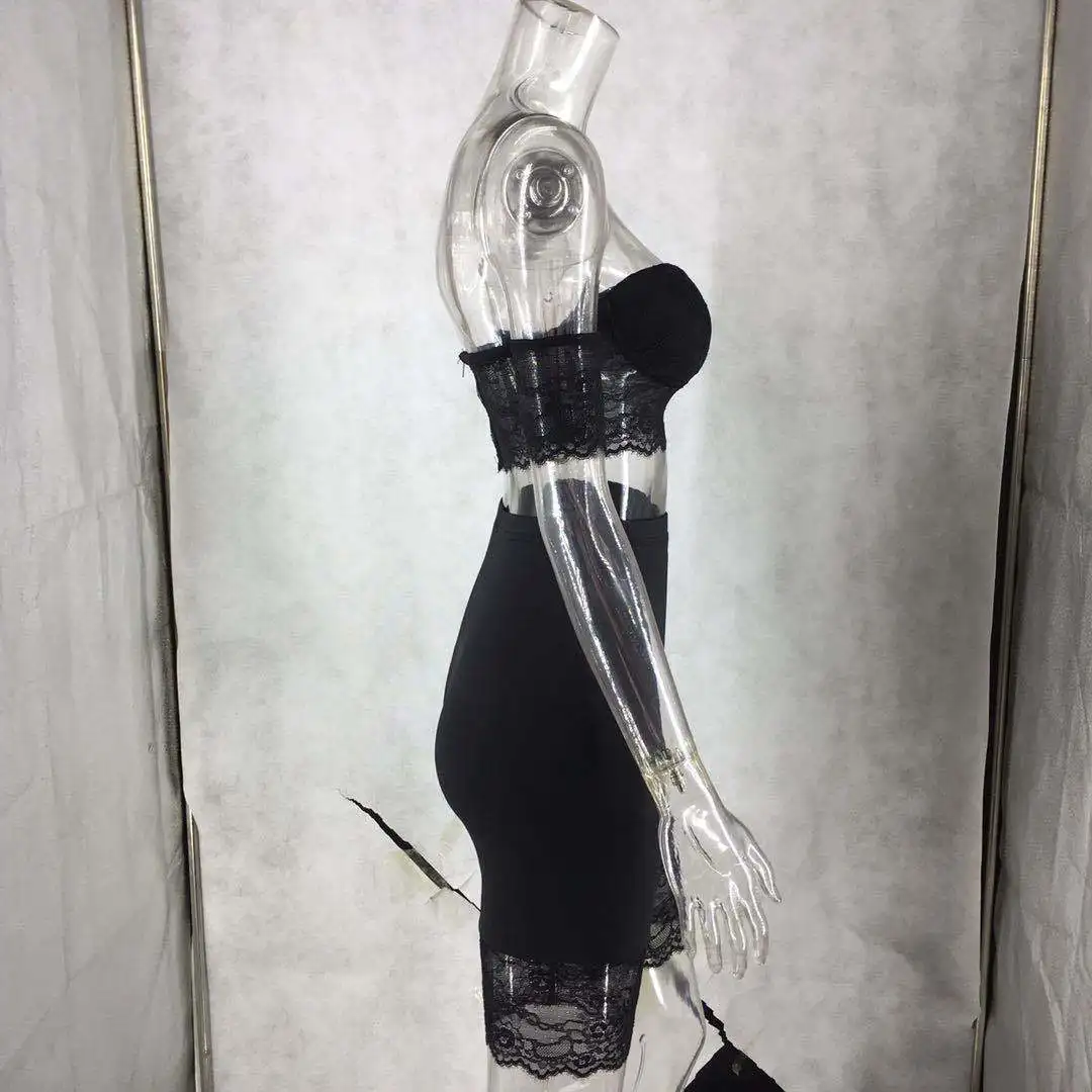 Женский комплект из 2 предметов кружевной короткий топ с вырезом лодочкой и шорты