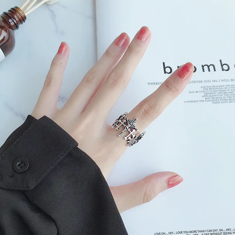 HZ 2019 личность Тибетский серебристый металлический Винтаж Крест геометрические