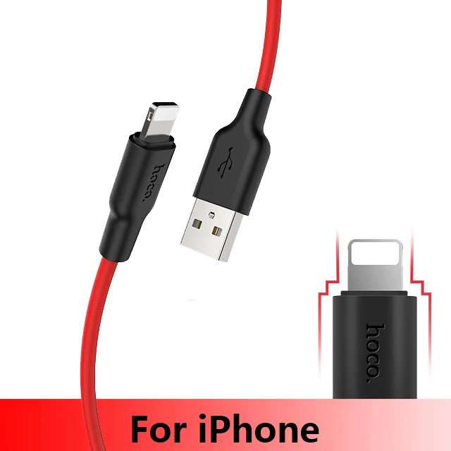 usb cable for iphone HOCO X21 Plus Мягкий силиконовый USB кабель для iPhone 11 pro max type-C кабель для samsung Xiaomi huawei Micro кабель 2 м 1 м 0,25 м - Цвет: usb cable for iphone