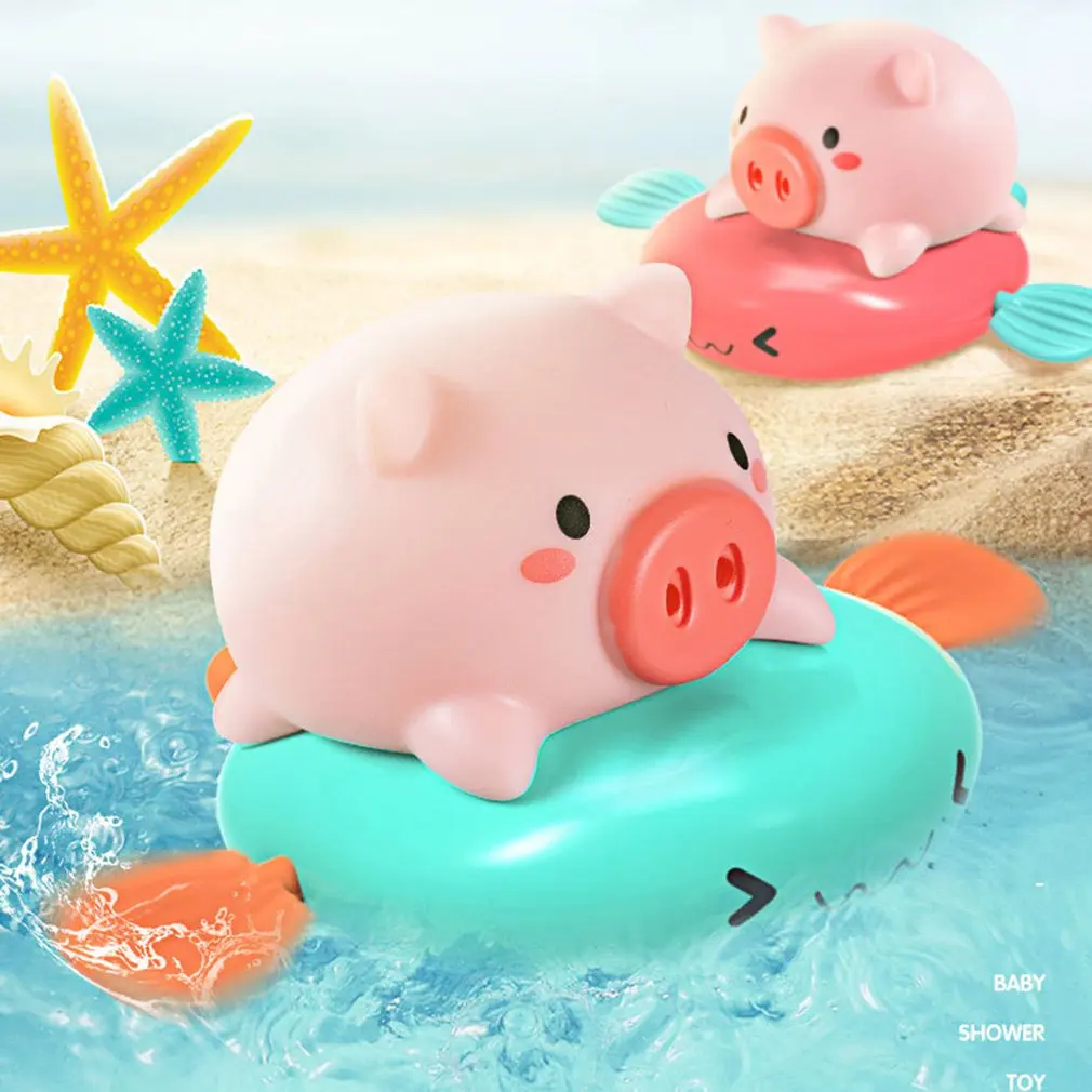 

Clockwork Swimming Small Float and Play Bubbles Bath Toy Summer Play Water Toys Baby Bathing Toy Cute Cartoon Pig Toy Kid'S Gift