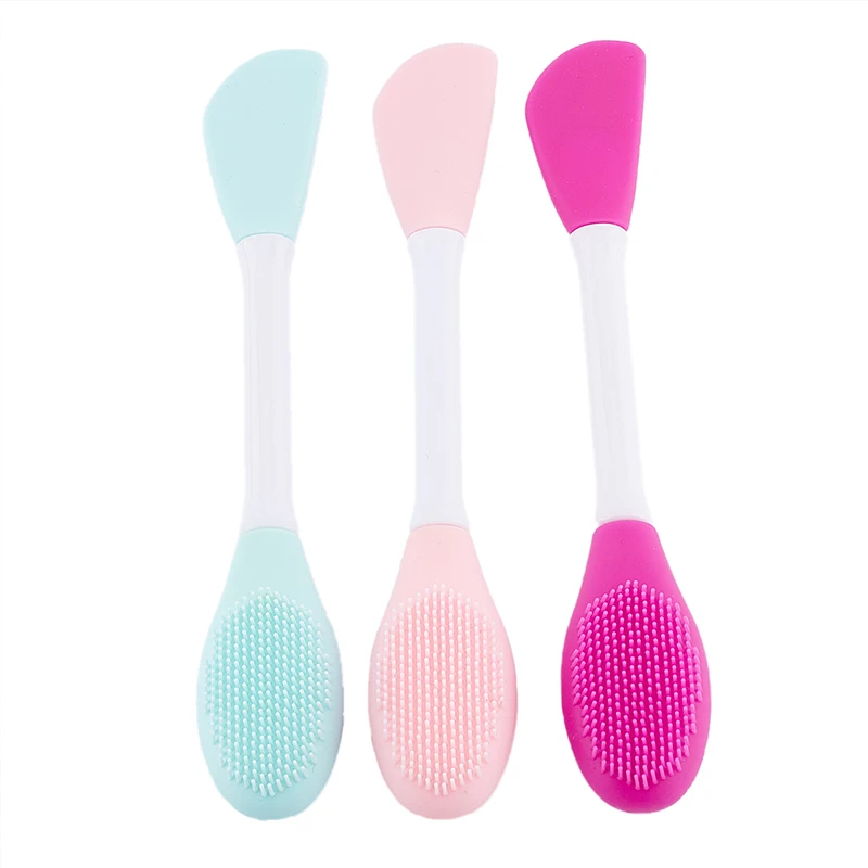 

Face Brush Cleansing Tool Silicone Facial Cleansing Brushes Face Mask Brush Double-headed Makeup Remover Massager Beauty Tools