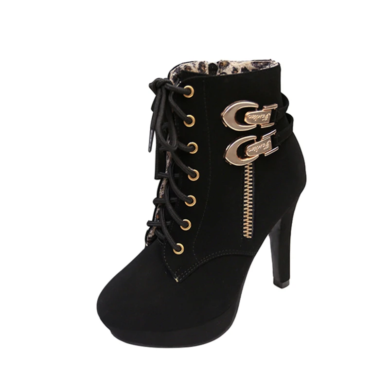 Женские ботинки на молнии сбоку Botines mujer Сезон весна-осень Женская обувь очень