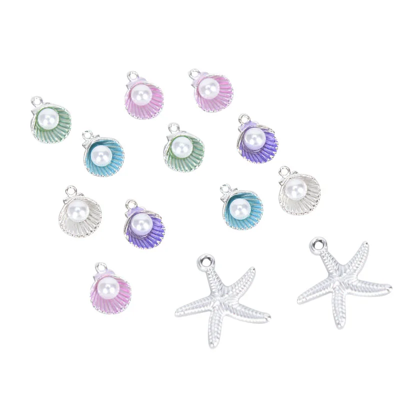 10 шт./компл. жемчужные подвески в виде морской звезды эмалированные Подвески DIY