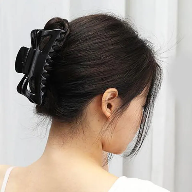 

Vintage Morandi Color Hair Clip Back Of Head Hairpins Simple Matte Resin Hair Claw Geometric Shark Clip Women Hair Accessories