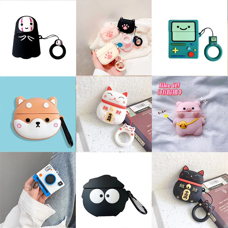 

Silicone Case for Airpods 2 Cute Cover for Apple Airpod 3 Case Bluetooth Earphone Air Pods Pro Silicone Bag Protective Shell