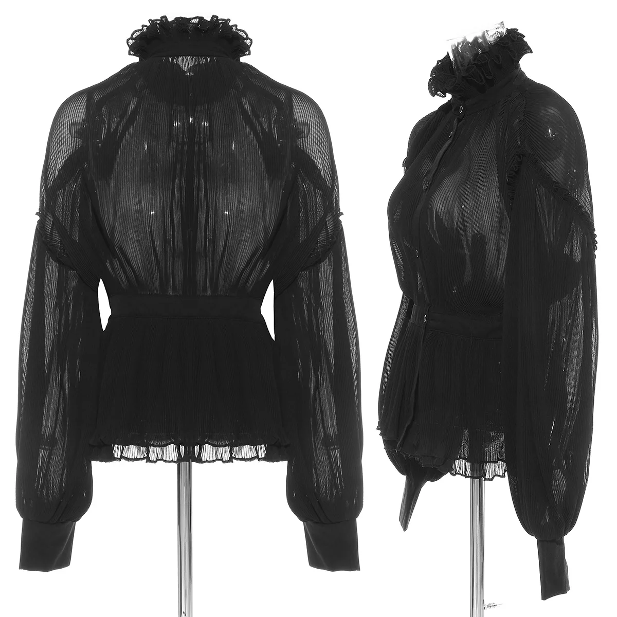 Женская винтажная блузка Getspring черная или белая Повседневная рубашка с длинными рукавами фонариками