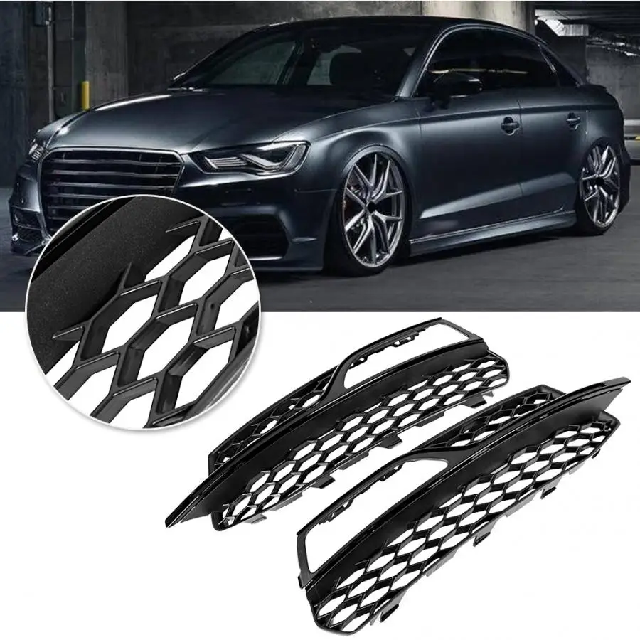 Пара бампер противотуманных фар решетка с черной отделкой Подходит для Audi A3 S-Line S3 2013 автомобильные аксессуары